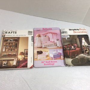 SEWING Craft Patterns 3: Home Decorating/Pillows/Stockings/Wall Dec/Doll Bedding